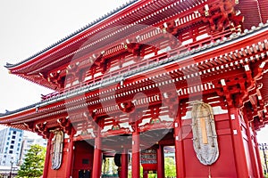 Sensoji Temple at the entrance to the Asakusa Resort in Tokyo, Japan.