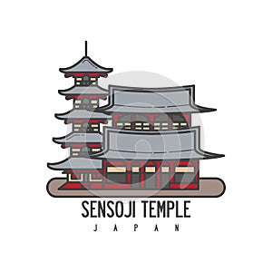 A sensoji temple illustration.. Vector illustration decorative design