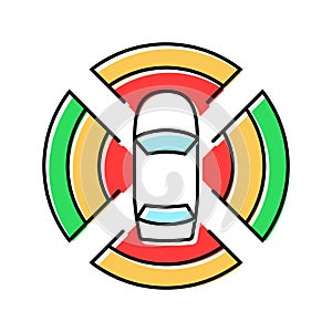 sensor array autonomous vehicle color icon vector illustration