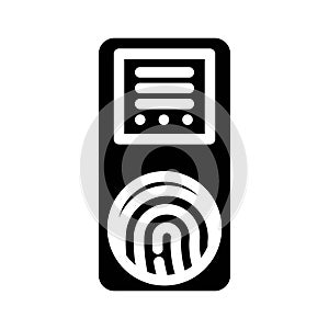 sensor biometric glyph icon vector illustration