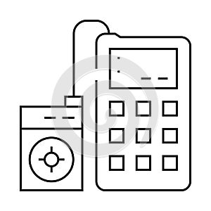 sensor calibration electronics line icon vector illustration