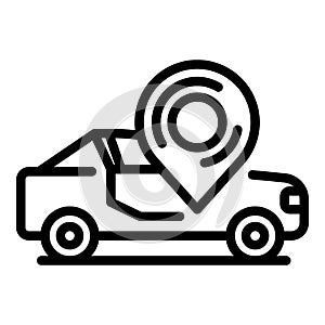 Sensor driving car icon, outline style photo