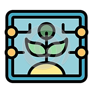 Sensor flower icon vector flat