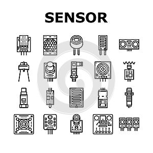 sensor module iot infrared icons set vector photo