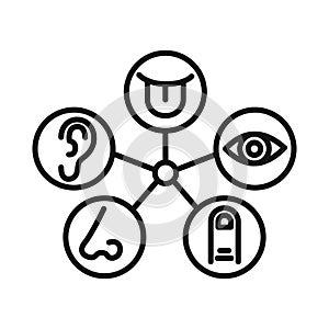 Sensor Perception Black And White Icon Illustration Design