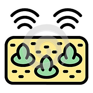 Sensor plant garden icon vector flat