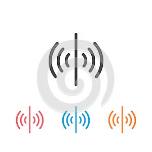 Sensor vector icon set, signal symbol. Simple, flat design for web or mobile