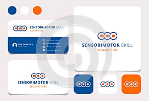 Sensorimotor skill logo design with editable slogan. Branding book and business card template. photo