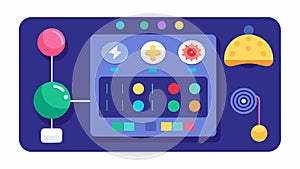 A sensory communication board equipped with buttons and lights that allow nonverbal neurodivergent individuals to