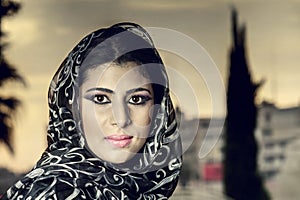 Sensual beauty arabian girl with hijab