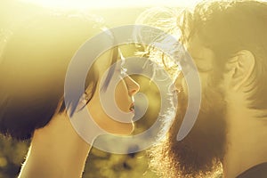 Sensual couple in sunlight