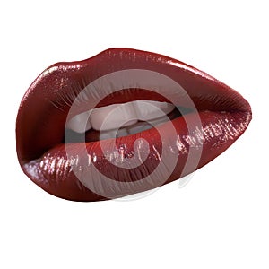 sensual lips on transparent background