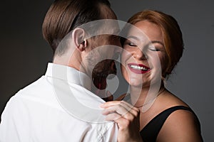 Sensual man and woman embracing
