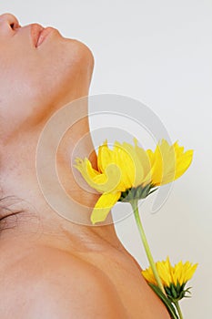 Sensual neck with flowers