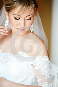Sensual portrait of bride