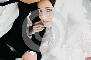 Sensual portrait of a wedding couple