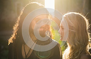 Sensual portrait of young couple in love. Loving couple embracing and kissing.