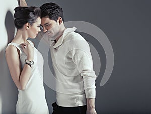 Sensual scene of two young lovers