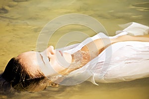 Sensual woman in water