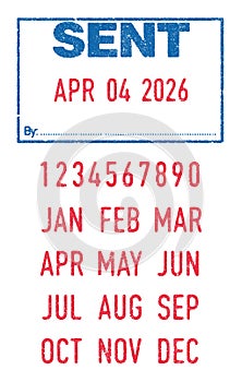 Sent and dates ink stamp photo