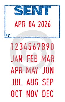 Sent and dates ink stamp