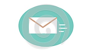 Sent envelope icon, representing sent message or mail, vector design Generative AI photo