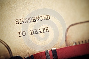 Sentenced to death text