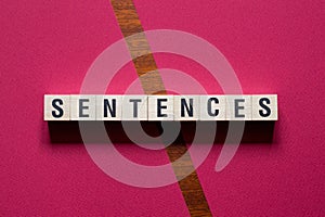 Sentences word concept on cubes