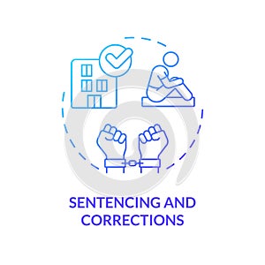 Sentencing and corrections blue gradient concept icon