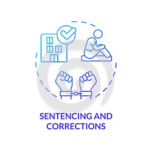 Sentencing and corrections blue gradient concept icon photo