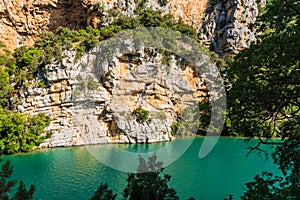 Sentier du garde canal, Quinson, Verdon lower gorge, lake Sainte Croix, Provence