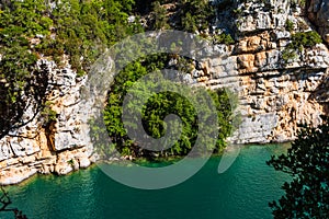 Sentier du garde canal, Quinson, Verdon lower gorge, lake Sainte Croix, Provence