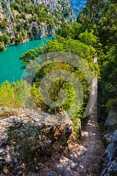 Sentier du garde canal, Quinson, Verdon lower gorge, lake Sainte Croix, Provence