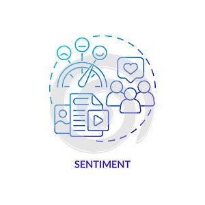 Sentiment blue gradient concept icon