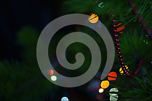 Sentimental Christmas tree lights with bokeh