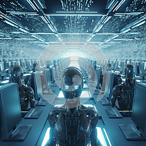 Sentinel of the Stars: A Futuristic Space Station Enveloped by a Sci-Fi Robot