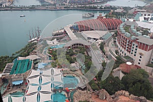 Sentosa Island - Aerial view from cable car ride - Singapore tourism
