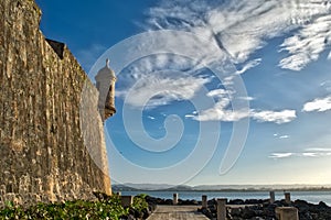 Sentry Box at Wall in Old San Juan Puerto Rico