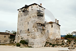 Sentry serf tower on coast, Ouranoupoli photo