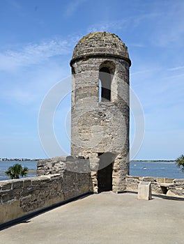 A sentry watch tower in St Augustine Fort.