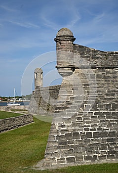 Sentry watch towers at St Augustine Fort.