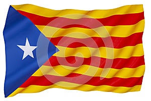 The Senyera Estelada - the unofficial flag of Catalan independence