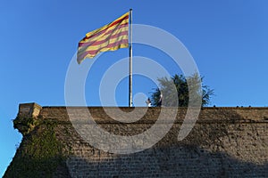 Senyera flag at Montjuic Castle