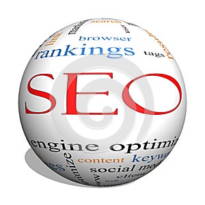 SEO 3D sphere Word Cloud Concept