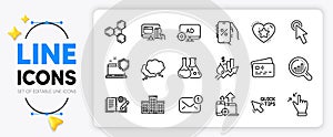 Seo adblock, Company and Online payment line icons. For web app. Vector