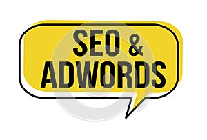 Seo and adwords speech bubble