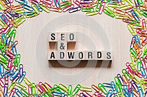 Seo and Adwords word concept photo