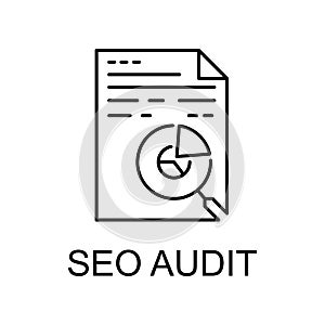 seo audit line icon. Element of seo and web optimization icon with name for mobile concept and web apps. Thin line seo audit line
