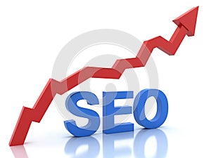 Seo in blue color and a graph