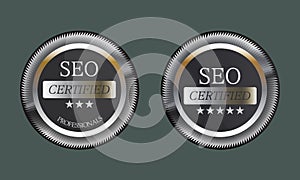 SEO Certified Emblem Icon Button Badge Logo Design